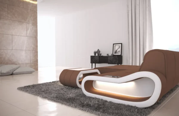 Mikrofaser Ecksofa Cosmo mit Ottomane L-Form XS – Bild 4