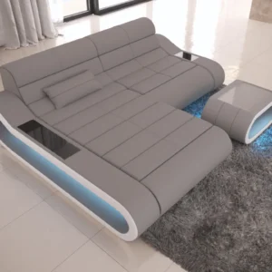 Mikrofaser Ecksofa Cosmo mit Ottomane L-Form XS