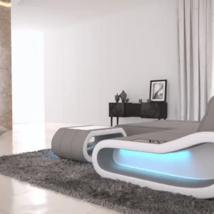 Mikrofaser Ecksofa Cosmo mit Ottomane L-Form XS