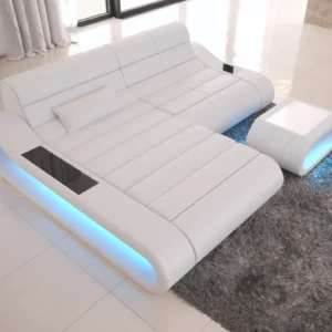 Echtleder Ecksofa Cosmo mit Ottomane L-Form XS
