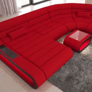 Mikrofaser Wohnlandschaft Cosmo mit Ottomane U-Form M
