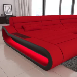 Mikrofaser Wohnlandschaft Cosmo mit Ottomane U-Form M