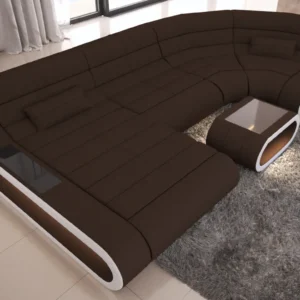 Mikrofaser Wohnlandschaft Cosmo mit Ottomane U-Form M