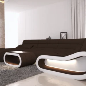 Mikrofaser Wohnlandschaft Cosmo mit Ottomane U-Form M