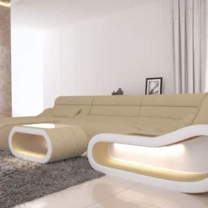 Mikrofaser Wohnlandschaft Cosmo mit Ottomane U-Form M