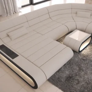 Mikrofaser Wohnlandschaft Cosmo mit Ottomane U-Form M