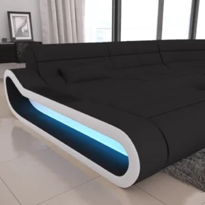 Mikrofaser Wohnlandschaft Cosmo mit Ottomane U-Form L