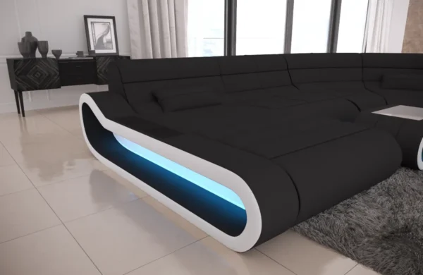Mikrofaser Wohnlandschaft Cosmo mit Ottomane U-Form L – Bild 6