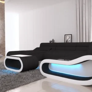 Mikrofaser Wohnlandschaft Cosmo mit Ottomane U-Form L