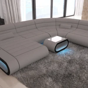Mikrofaser Wohnlandschaft Cosmo mit Ottomane U-Form L