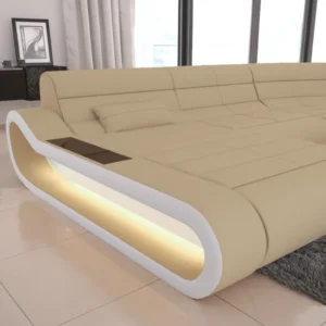 Mikrofaser Wohnlandschaft Cosmo mit Ottomane U-Form L