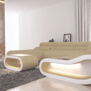 Mikrofaser Wohnlandschaft Cosmo mit Ottomane U-Form L