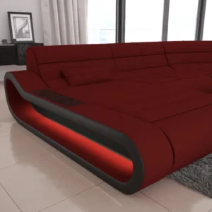 Mikrofaser Wohnlandschaft Cosmo mit Ottomane U-Form L