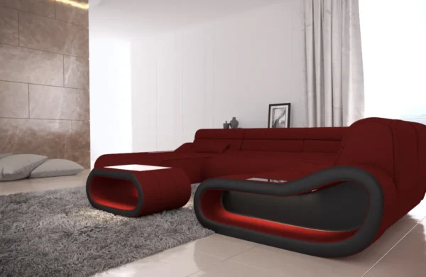 Mikrofaser Wohnlandschaft Cosmo mit Ottomane U-Form L – Bild 16
