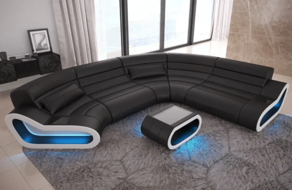 Büffelleder Wohnlandschaft Cosmo C-Form M – Bild 5