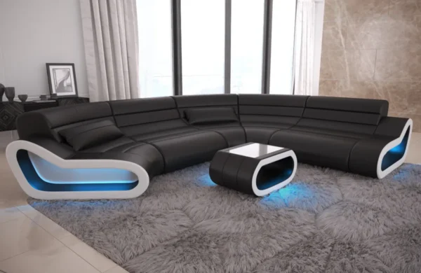 Büffelleder Wohnlandschaft Cosmo C-Form M – Bild 6