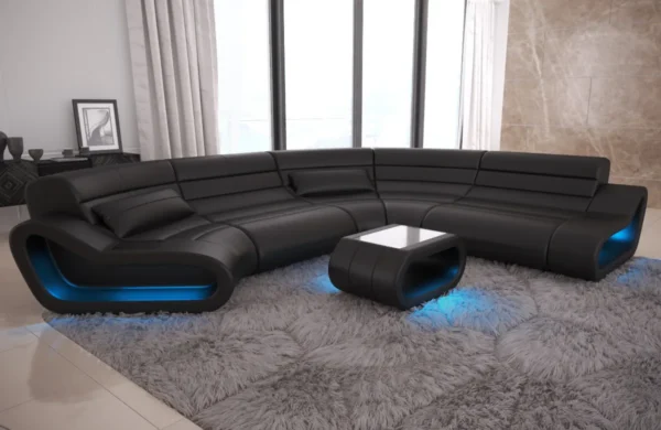 Büffelleder Wohnlandschaft Cosmo C-Form M – Bild 10