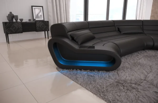 Büffelleder Wohnlandschaft Cosmo C-Form M – Bild 11