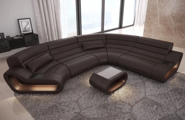 Büffelleder Wohnlandschaft Cosmo C-Form M – Bild 13