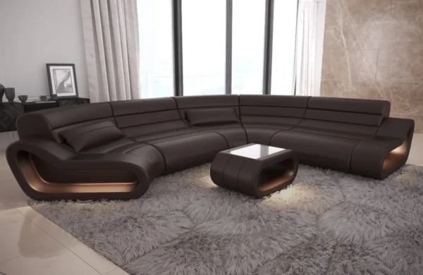Büffelleder Wohnlandschaft Cosmo C-Form M – Bild 14