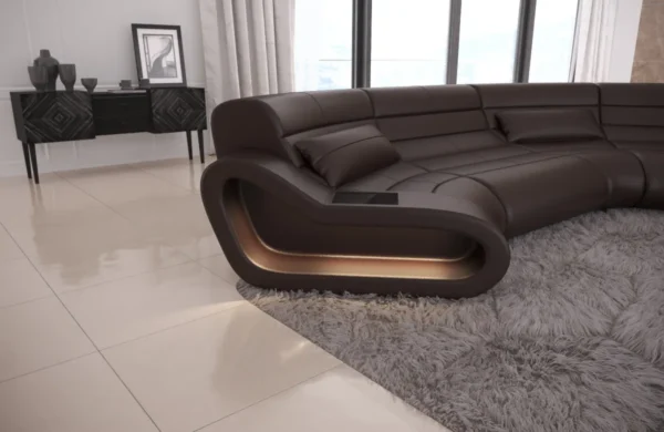Büffelleder Wohnlandschaft Cosmo C-Form M – Bild 15
