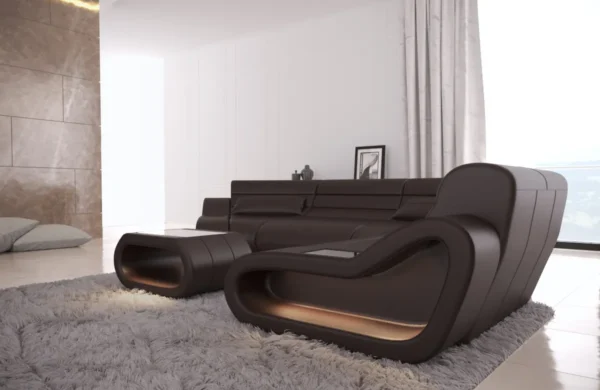 Büffelleder Wohnlandschaft Cosmo C-Form M – Bild 16