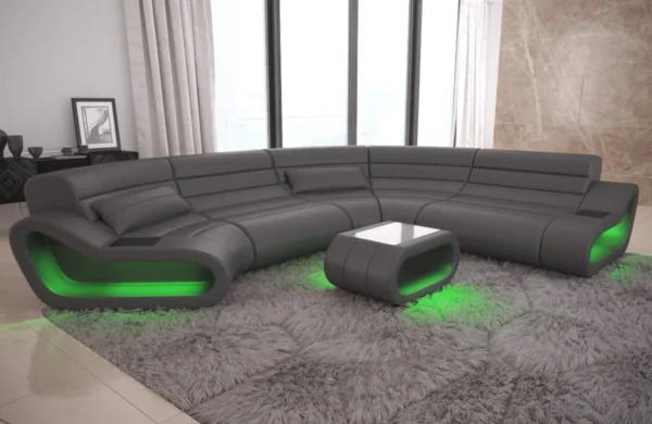 Büffelleder Wohnlandschaft Cosmo C-Form M – Bild 18