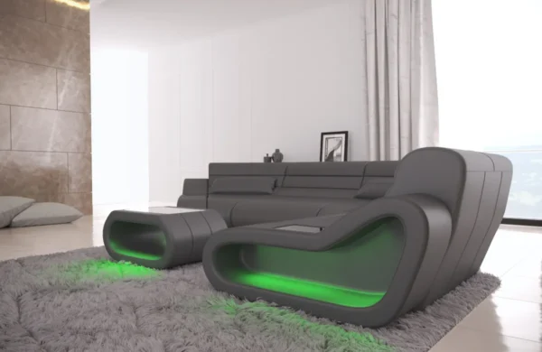 Büffelleder Wohnlandschaft Cosmo C-Form M – Bild 20