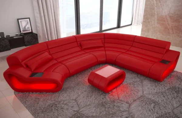 Büffelleder Wohnlandschaft Cosmo C-Form M – Bild 21