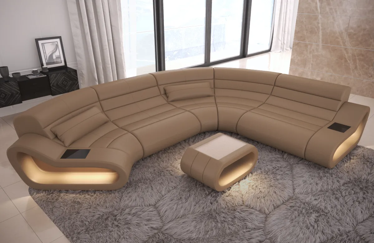 Büffelleder Wohnlandschaft Cosmo C-Form M