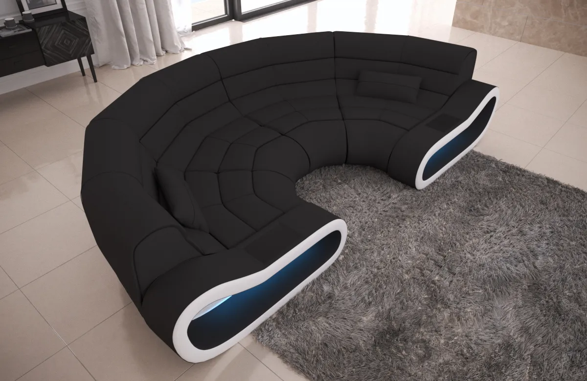 Mikrofaser Wohnlandschaft Cosmo C-Form (Symmetrisch) S