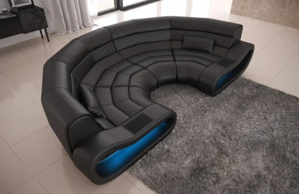 Echtleder Wohnlandschaft Cosmo C-Form (Symmetrisch) S – Bild 7