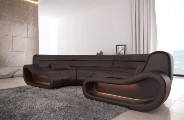 Echtleder Wohnlandschaft Cosmo C-Form (Symmetrisch) S – Bild 11