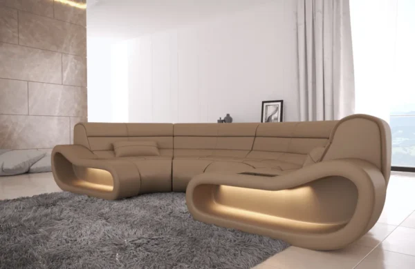 Echtleder Wohnlandschaft Cosmo C-Form (Symmetrisch) S – Bild 17