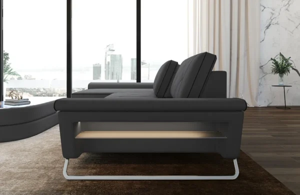 Mikrofaser Ecksofa Dion mit Ottomane L-Form S – Bild 3