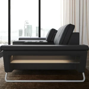 Büffelleder Ecksofa Dion mit Ottomane L-Form S