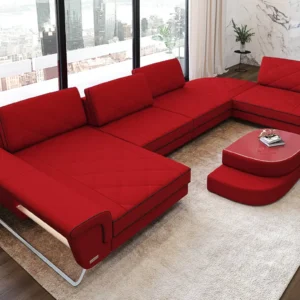 Mikrofaser Wohnlandschaft Dion mit Ottomane U-Form L