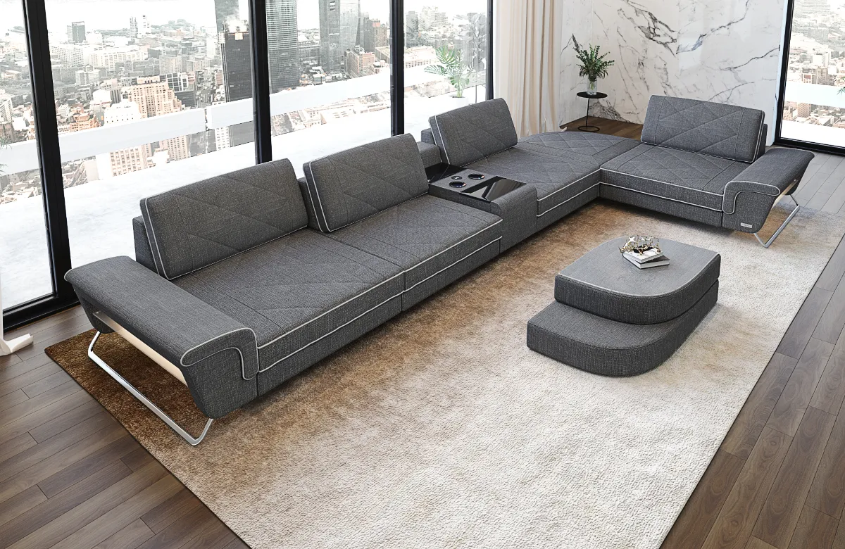 Webstoff Ecksofa Dion L-Form M