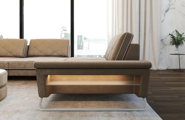 Samtstoff Ecksofa Dion L-Form M – Bild 3