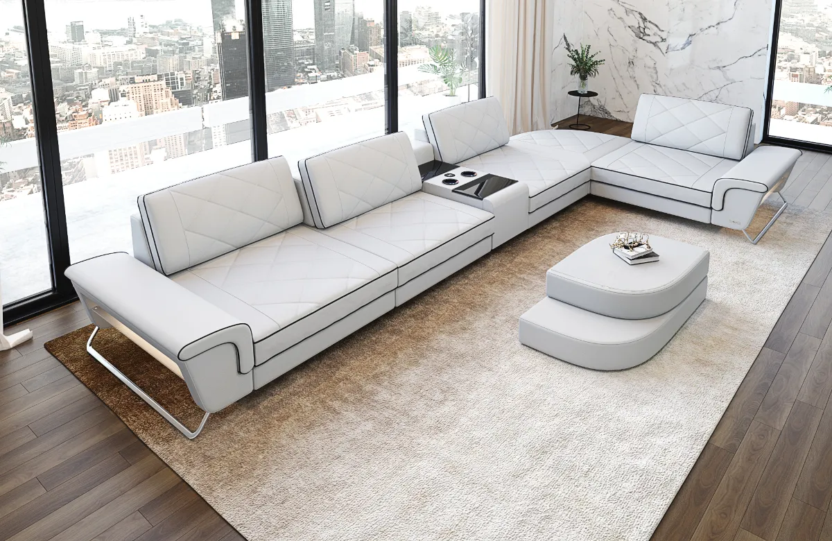 Büffelleder Ecksofa Dion L-Form M