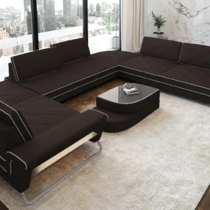 Mikrofaser Wohnlandschaft Dion U-Form XL