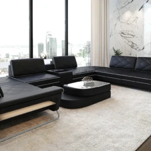 Echtleder Wohnlandschaft Dion U-Form XL