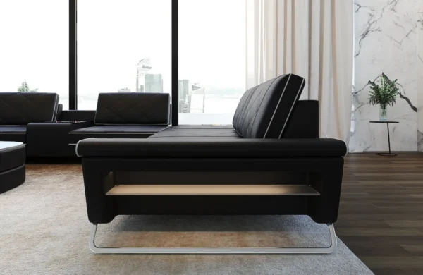 Echtleder Wohnlandschaft Dion U-Form XL – Bild 3