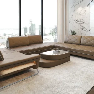 Echtleder Wohnlandschaft Dion U-Form XL