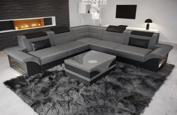 Samtstoff Ecksofa Eterno L-Form (Symmetrisch) M Mini – Bild 4