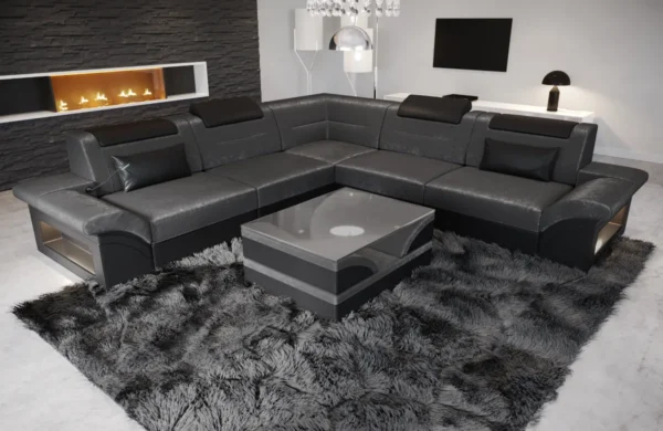 Samtstoff Ecksofa Eterno L-Form (Symmetrisch) M Mini – Bild 7