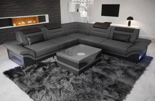 Büffelleder Ecksofa Eterno L-Form (Symmetrisch) M Mini