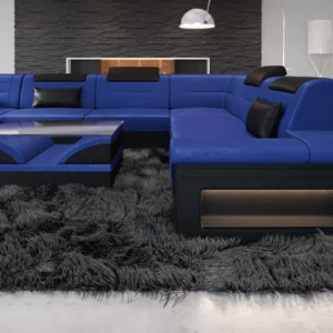 Samtstoff Wohnlandschaft Eterno U-Form XL Mini
