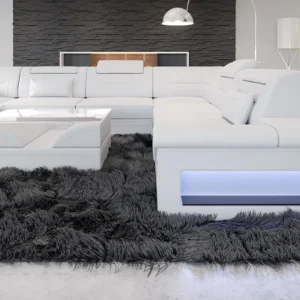 Kunstleder Wohnlandschaft Eterno U-Form XL