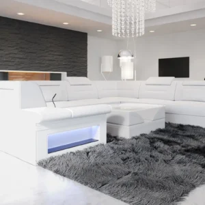 Kunstleder Wohnlandschaft Eterno U-Form XL